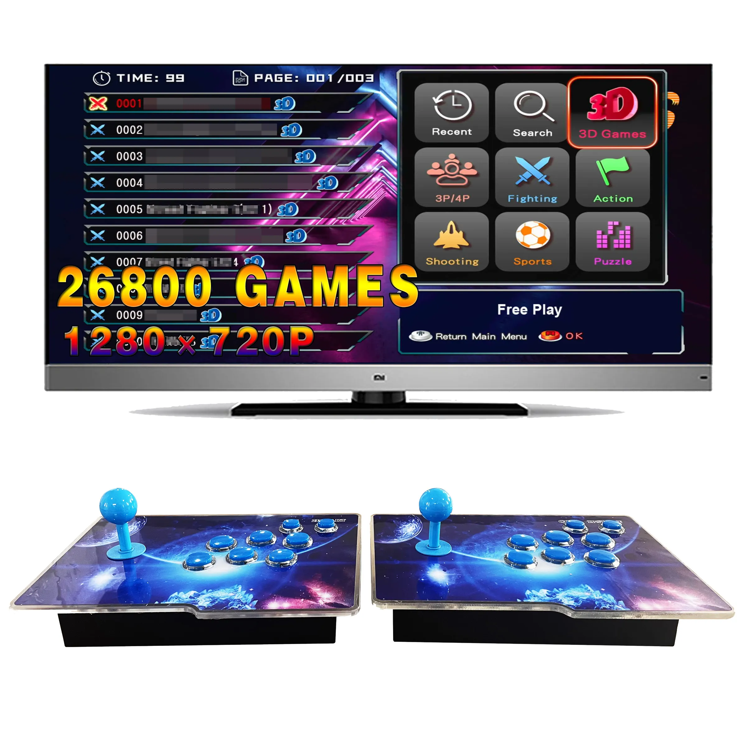 3d Pandora Box Er Arcade Game 26800 In 1 Gedeelde Tweepersoons Rocker Retro Home Entertainment Hd Game Machine