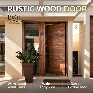 Porte d'entrée pivotante en bois massif sculpté de style américain rétro, en acajou, sécurisée, imperméable, pour l'<span class=keywords><strong>intérieur</strong></span> de la <span class=keywords><strong>maison</strong></span> - Product Image 2