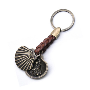 <b>Double</b>-sided Shell Braided Leather Keychain Metal Pendant Travel Gift Souvenir - Product Image 4