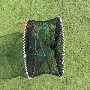 50cm * 25cm bobina de acero comercial recubierto de plástico cangrejo olla PE malla plegable acuicultura trampa jaula pesca camarón langosta CANGREJO - Product Image 6