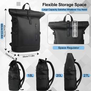 Free sample Factory-made, premium, unisex <b>roll</b>-<b>top</b> <b>backpacks</b> for teens, college, and urban business and office - Product Image 3