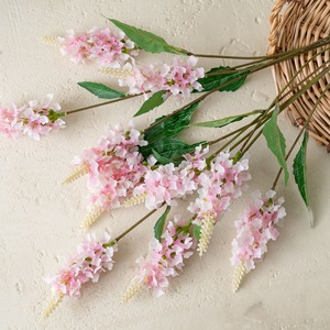 Flores Artificiales de Lavanda Rosa Hugo, 5 Cabezas, Impermeables, para Decoración de Bodas, Manualidades, Estilo INS, Planta Verde Transfronteriza - Product Image 1