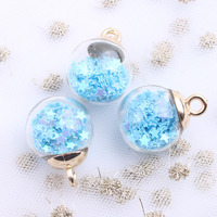 Pendentif boule de verre en cristal rond Pentagramme Quicksand sequin perles focales pour bracelet boucles d'oreilles en perles pendentif accessoire