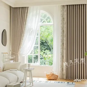 Finished Maternal And Infant Padded Cotton And Linen Full Shading And Heat Insulation Light Luxury Curtain