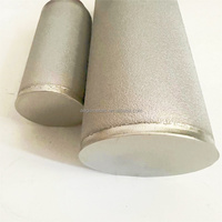Filtre à gaz en acier inoxydable fritté poreux en poudre métallique de tailles 40 mm, 45 mm, 65 mm de diamètre extérieur, 0,5 µm, 1 µm, 2 µm