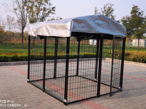 Jaula para perros de hierro con patrón sólido negro, caja de Metal soldada para deportes de mascotas al aire libre sostenible, precio moderado - Product Image 5