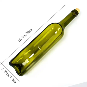 Botella de copa de vino reciclada redonda cuadrada en forma de vidrio ámbar verde contenedores perfumados con tarro de vela de vidrio de corte geométrico de diferentes tamaños - Product Image 2