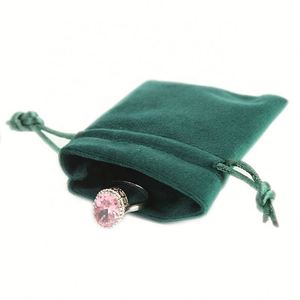 Sac à cordon en velours avec logo personnalisé, petits sacs à poussière pour bijoux personnalisés, pochette à cordon en daim - Product Image 3