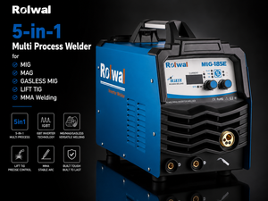 Rolwal Machines à souder MIG/CO2/à fil fourré/MMA/Lift <span class=keywords><strong>TIG</strong></span>, à <span class=keywords><strong>gaz</strong></span> et <span class=keywords><strong>sans</strong></span> <span class=keywords><strong>gaz</strong></span>, soudeuse MIG à onduleur portable, soudeuse à l'arc pour métaux - Product Image 1