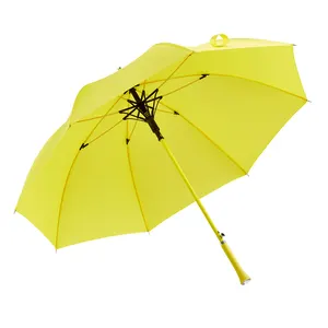 奥维达全身工厂黄色玻璃纤维聚氨酯盖手柄水晶钻石黄色雨伞