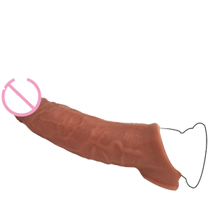 Reutilizável Penis Sleeve Extender Realista Penis Preservativo Silicone Extensão Massagem Gun para Homens Galo Ampliar Preservativo Bainha Atraso - Product Image 1