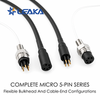 Konektor Mikro Sirkular Kedap Air Seri MCIL5 yang Kompatibel dengan SubConn, Male & Female, Berlapis Emas, Baja Tahan Karat, untuk Kelautan & Laut Dalam