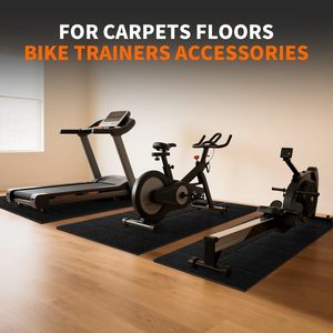 Tapis de protection pour vélo d'appartement, tapis pour vélo d'entraînement, tapis pour vélos de spinning d'intérieur et tapis de marche sur sol dur - Product Image 2