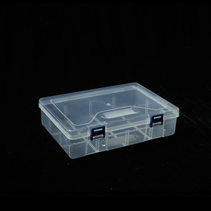 Transparent Plastic Double Layer 8 Compartment Storage <b>Box</b> For Home Desktop Organization Rectangle Covered - Product Image 1