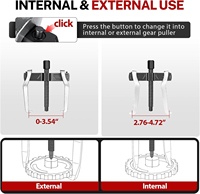 Extracteur d'engrenages à 2 mors de 3 pouces, outil de démontage de petits roulements et poulies, réversible interne/externe pour volants, poulies, engrenages et bras d'essuie-glace