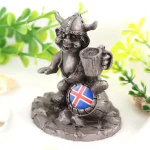 Produttore personalizzato Viking islanda souvenir turistici decorazioni per la casa statua in metallo in lega di zinco