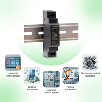 Alimentation électrique AC-DC à sortie unique ultra-mince Mean Well HDR-15-5 5V à montage sur rail DIN, garantie 3 ans, efficacité 82%