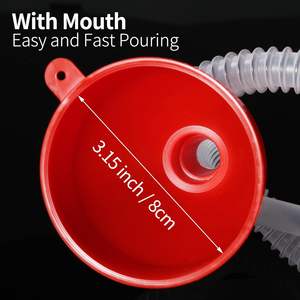 Funis para uso automotivo, Funil pequeno plástico para troca de óleo, Funil flexível com mangueira longa para gás - Product Image 4