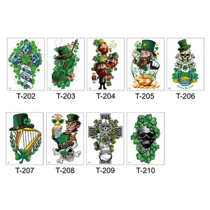 Transfronterizo Nuevo Día nacional irlandés <span class=keywords><strong>tatuaje</strong></span> temporal pegatinas desechables <span class=keywords><strong>brazo</strong></span> papel tatuajes para hombres mujeres Fiesta del Día de San Patricio - Product Image 2