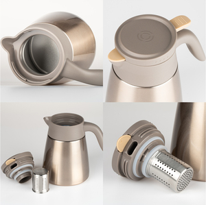 Haers 500/800/1000ml Mini phích Ấm đun nước 304 thép không gỉ chân không chai cà phê nồi percolator với xử lý và bộ lọc - Product Image 6