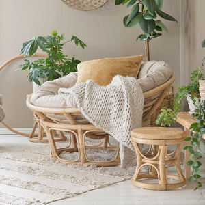 Northern Europe Papasan Sofa Recliner Portable Single Chair with <b>Memory</b> Foam Rattan <b>Frame</b> for Outdoor Living Room Bedroom - Product Image 3