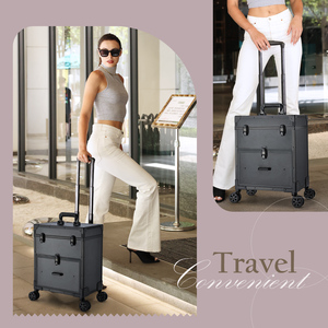 Professional Rolling <b>Makeup</b> <b>Case</b> with Drawers Large Cosmetic Train <b>Case</b> Organizer Nail Travel <b>Case</b> with <b>Makeup</b> Pouch - Product Image 6