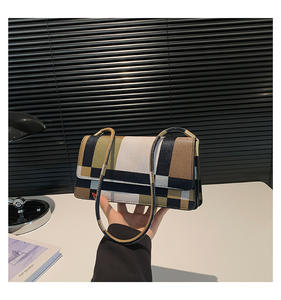 กระเป๋าเงินสตรีสายโซ่เหลี่ยมทันสมัยกระเป๋าสะพายไหล่รักแร้ดีไซน์หรูหราสำหรับ2024 - Product Image 6