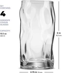 طويل القامة أكواب الشرب 15.5 اونصة خمرة الزجاج (مجموعة من 4) موخيتو الزجاج ، الايطالية صنع شريط نظارات ، فناجين زجاج للمياه ، عصير ، - Product Image 3