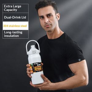 Custom Outdoor Hiking <b>Large</b> Capacity Children's 304 Stainless Steel Double-Drinking Portable Insulated Belly Water Bottle Flask - Product Image 5