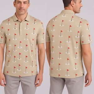 Impression numérique personnalisée pour chemises de golf Performance Sublimation Douceur Évacuation de l'humidité Séchage rapide Respirant Tricoté pour hommes - Product Image 3