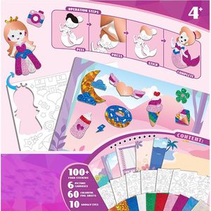 Innovative principesse DIY Foil Art Stickers Kit di giocattoli in pasta creativa per bambini Paint decorare carte di facile utilizzo attività creativa - Product Image 3