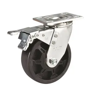 High Temperature Heat Resistant casters Heavy Duty black nylon Swivel Wheels Castor