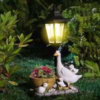 Décoration de jardin en forme de canard blanc simulé, ornement solaire pour l'aménagement paysager des cours et des villas