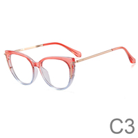 Nuevas gafas de ordenador, gafas de Color para mujer, montura óptica TR90, Ojo de gato, gafas antiluz azul para miopía, lentes