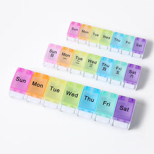 Uplus Boîte de rangement portable à 7 compartiments avec bouton pop-up, rangée unique, organisateur de pilules <span class=keywords><strong>hebdomadaire</strong></span> à pression pour piano, étui de voyage anti-poussière en PP - Product Image 5