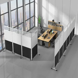 Modern ofis duvar bölücü ücretsiz ayakta Pvc bölme duvar katlanabilir bölüm
