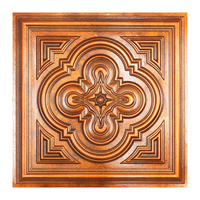 Plafonds carrés 3D artistiques en PVC 2'x2' avec livraison incluse, ignifuges, étanches, design vintage, grille de plafond en cuivre archaïque