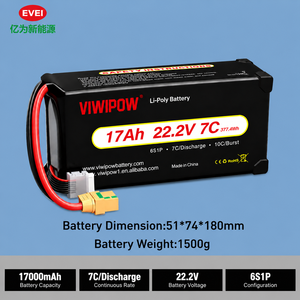 Groothandel 17000mAh Semi-solid State 7C Lithium-ion batterijpakket 6S 12S Surveying RC vliegtuigen UAV drone vaste-wind VTOL drone - Product Image 2