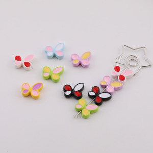 Cuentas sueltas acrílicas de mariposa de colores para la fabricación de joyas, accesorios DIY, colores aleatorios, primavera 2025 - Product Image 4