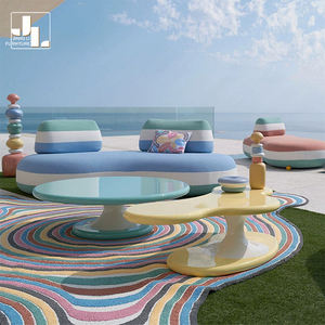 Estilo de diseñador Villa Sala de estar Juego de sofás de forma irregular Hotel Lujo 1 + 2 + 3 Muebles de sofá de color caramelo - Product Image 4