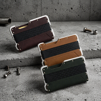Portefeuille en aluminium anti-RFID Boshiho, porte-cartes en cuir Crazy Horse, bande élastique, portefeuille fin pour homme, logo personnalisé