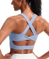 Soutien-gorge de sport extensible pour femme FH, soutien-gorge de fitness à dos croisé rembourré, débardeur de sport à maintien moyen, crop top