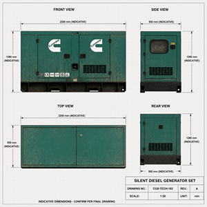 Générateur diesel ouvert de haute qualité 120 kW, haute puissance, garantie de 2 ans, 400 V - Product Image 3