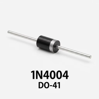 Diodo Rectificador de Silicio 1N4004, Encapsulado DO-41, 1A 50V, Componente de Alimentación de Orificio Pasante