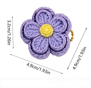 Portachiavi Clicker con Fiore Lavorato a Maglia Stampato in 3D, Giocattolo Antistress Push Pop, Cappuccio Meccanico per Chiavi, Ciondolo Fidget, Charm per Borsa, Regalo - Product Image 2