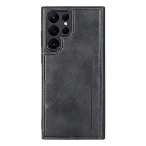 Capa de couro para celular Samsung Galaxy S20 S21 S22 S23 com carteira e cartão, capa de couro Hanman, ideal para vendas