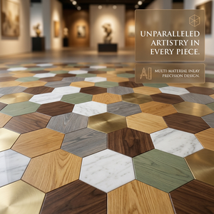 Vente Flash : Service de Conception Gratuit, <span class=keywords><strong>Parquet</strong></span> Hexagonal Multi-Matériaux, Artisanat de Précision, Luxe, Projet Commercial - Product Image 1