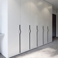 Poignée de porte d'armoire en alliage d'aluminium noir, accessoire symétrique pour armoire et tiroir, barres de tirage pour étagère à chaussures