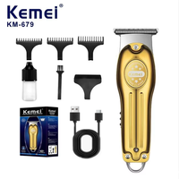 Kemei KM-679 600mAh 5w Salon <strong>Barber</strong> USB Rechargeable Electric Quality Hair Clipper Metal Body Profession Hair <strong>Trimmers</strong> CE ROHS