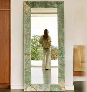 Miroir sur pied rectangulaire personnalisé avec <span class=keywords><strong>cadre</strong></span> en pierre massif, miroir mural pour décoration intérieure - Product Image 1